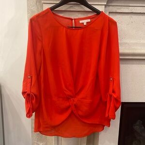 Red high low blouse. Worn once. Size medium